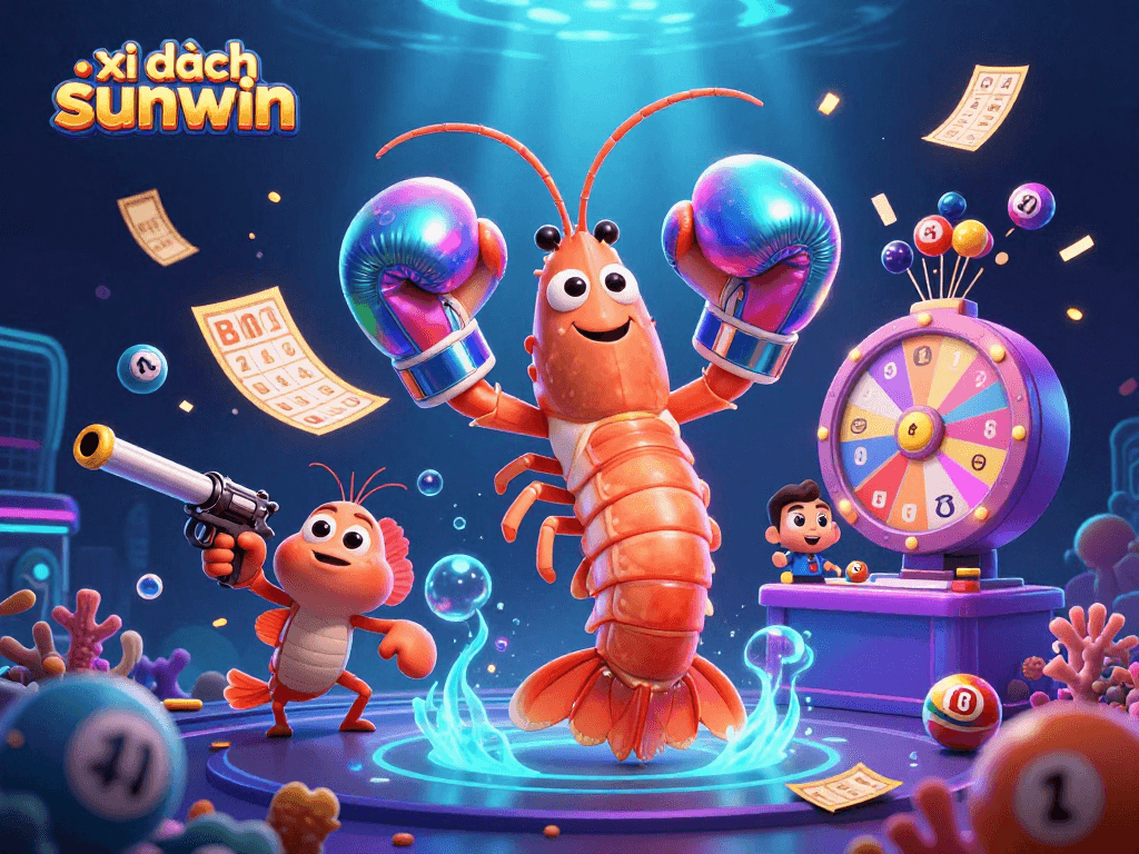 Engage in thrilling xi dách sunwin gameplay with vibrant characters and dynamic lottery elements.