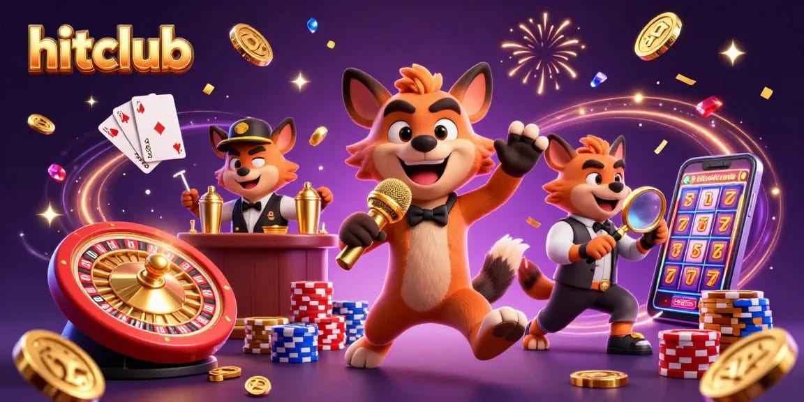 Join the hitclub for laughs and excitement with hyena comedians, bartenders, and bouncers in a lively casino scene.