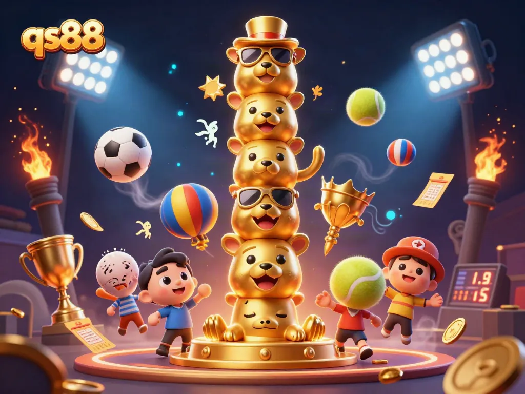 Enjoy thrilling gameplay at qs88 with a vibrant casino scene full of excitement and golden elements.