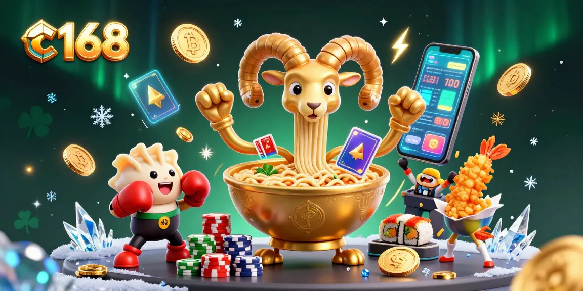 Engage with thrilling games at c168, featuring dynamic characters in a vibrant casino scene.
