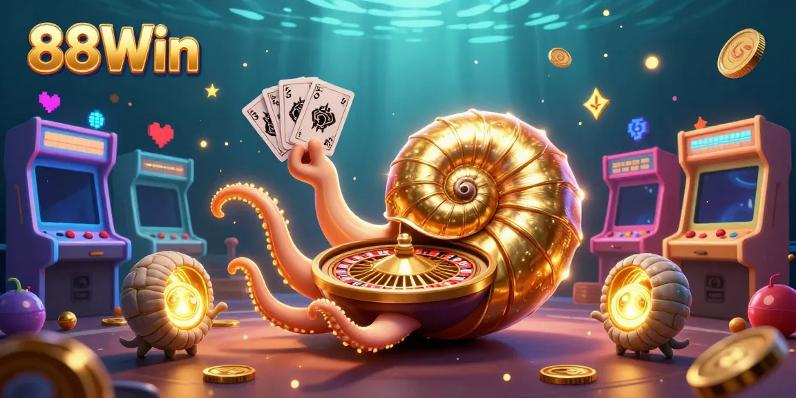 Engage in exciting gameplay with 88Win's vibrant casino elements and animated characters.