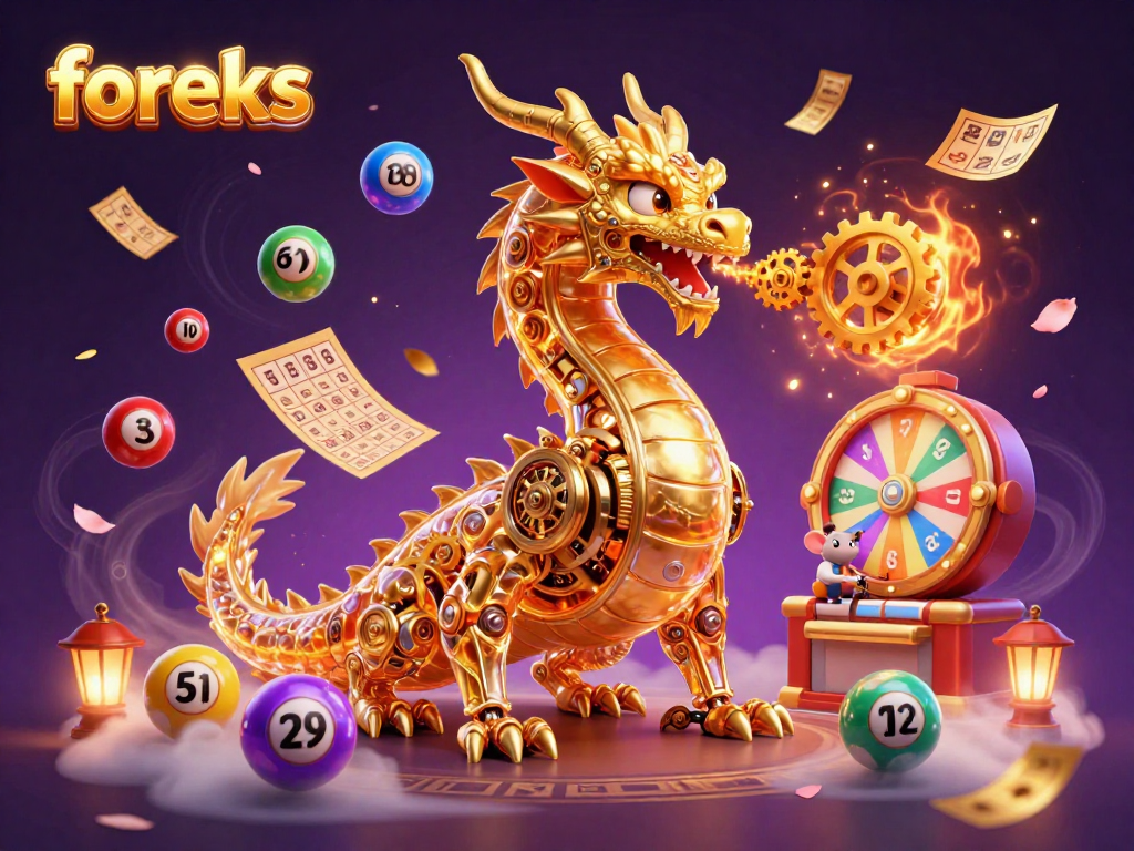 Experience foreks through vibrant lottery elements in an engaging 3D casino illustration.