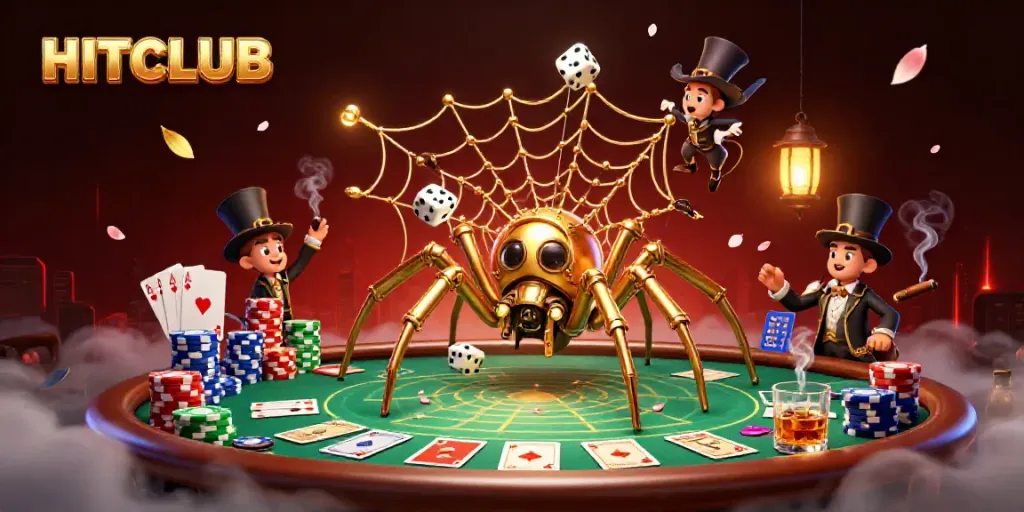 Engage in thrilling gameplay at HITCLUB with a steampunk-themed casino scene featuring dynamic poker elements.