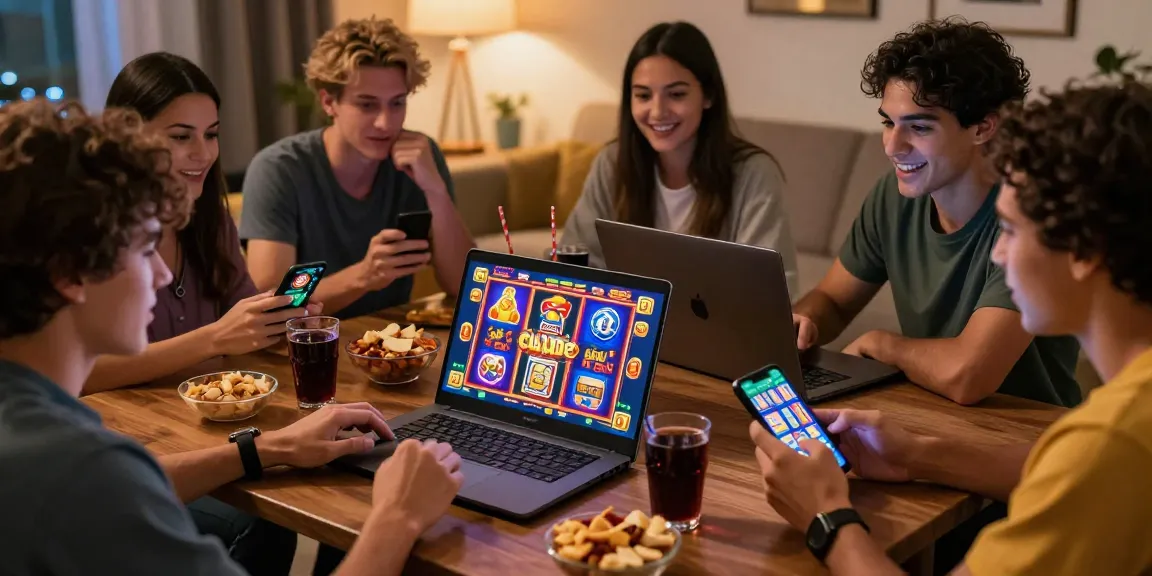 situs slot deposit 10 ribu is demonstrated by friends enjoying online slot games with no deposit fees.