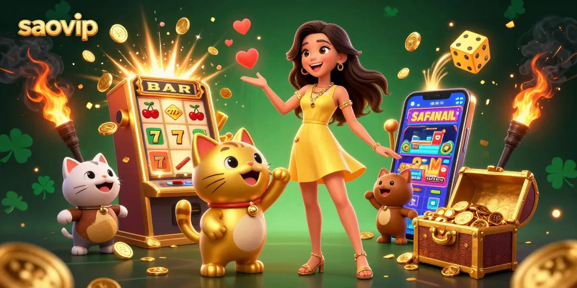 Experience saovip's exciting jackpot explosion with lucky symbols and cheerful interactions.