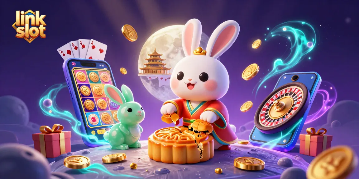 Menggandakan pengalaman link slot dengan ilustrasi domba bulan memukul kue bulan emas di luar angkasa.