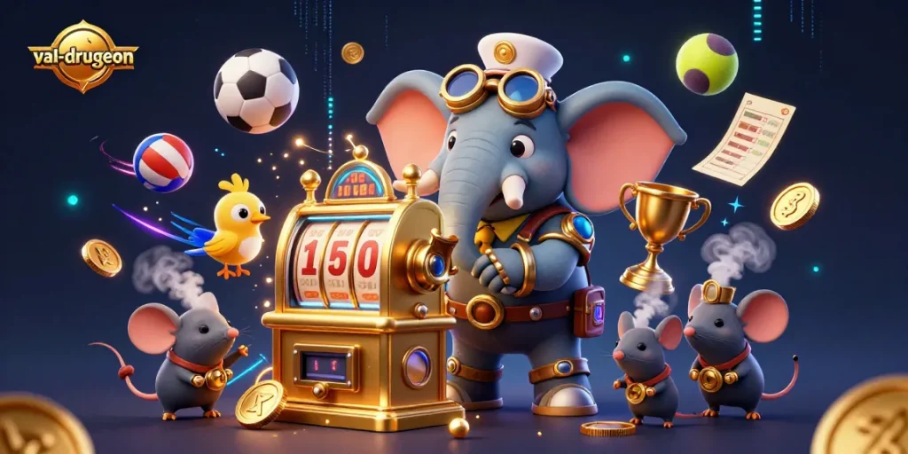 Experience the thrill of val-drugeon with dynamic sports betting elements and a steampunk theme.