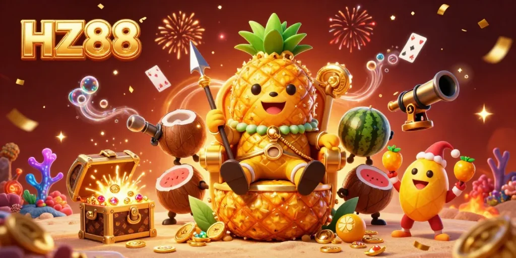 Experience thrilling HZ88 gaming with vibrant characters and casino elements in an exciting underwater scene.