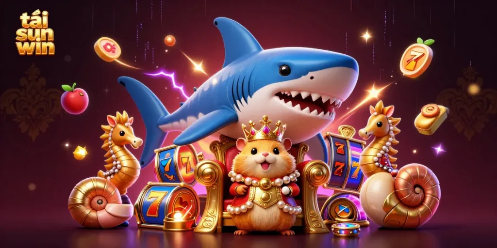 Experience the thrill of tải sun win with a dynamic 3D casino scene featuring exciting slot elements.